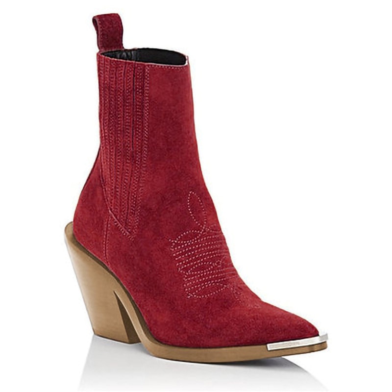 Women Pointed Toe Wedges Ankle Boots Solid Suede Comfortable Female Booties Plus Size 43 Fashion Fall Winter