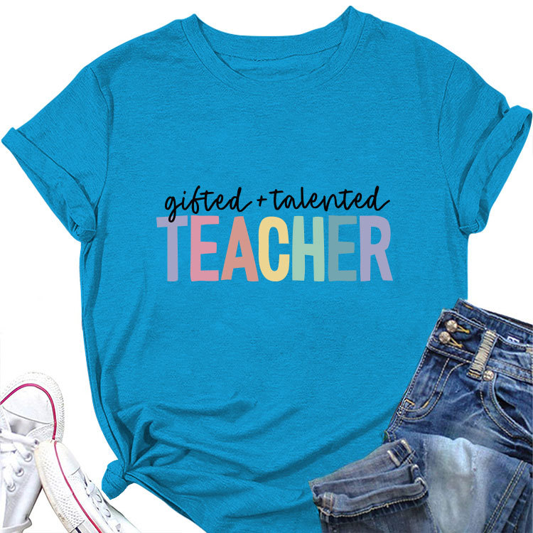 Ladies Geometric Print Crew Neck T-shirt