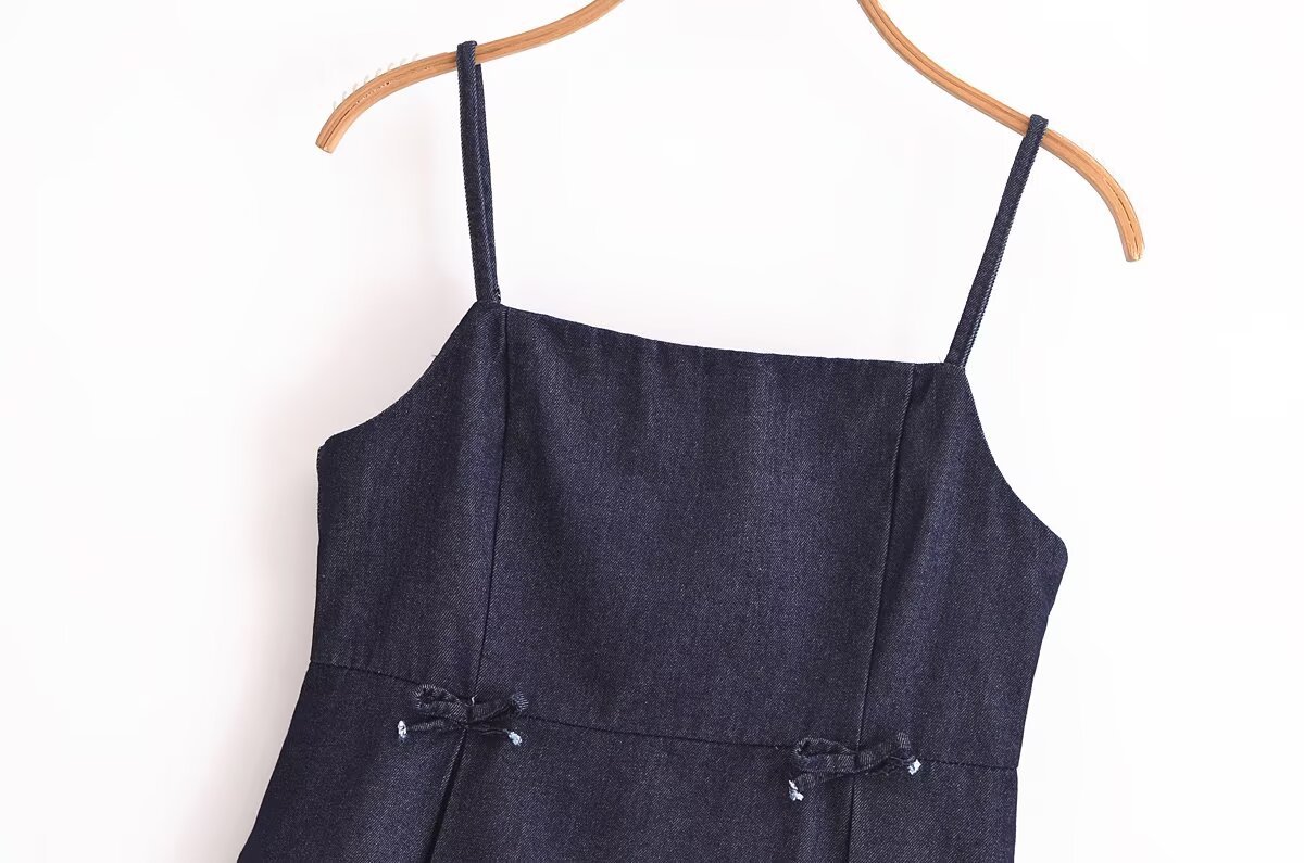 Western Solid Backless Ribbon Cami