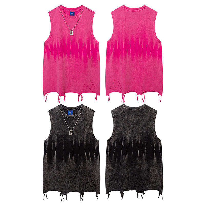 Oversized Pink Sleeveless Tank Top for Men Loose Street Dance