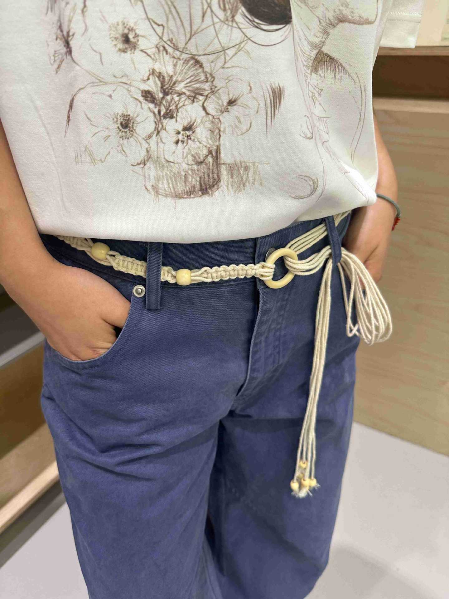 Vintage Washed Blue Baggy Loose Casual Pants