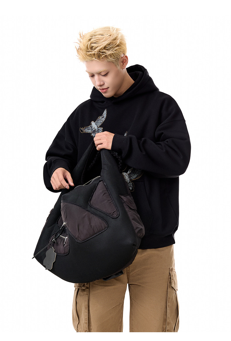 Cotton Blend Loose Fit Bird Graphic Hoodie