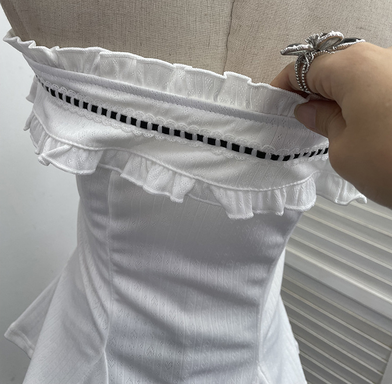 Ruffled Asymmetric Sleeveless Ribbon Knot Top
