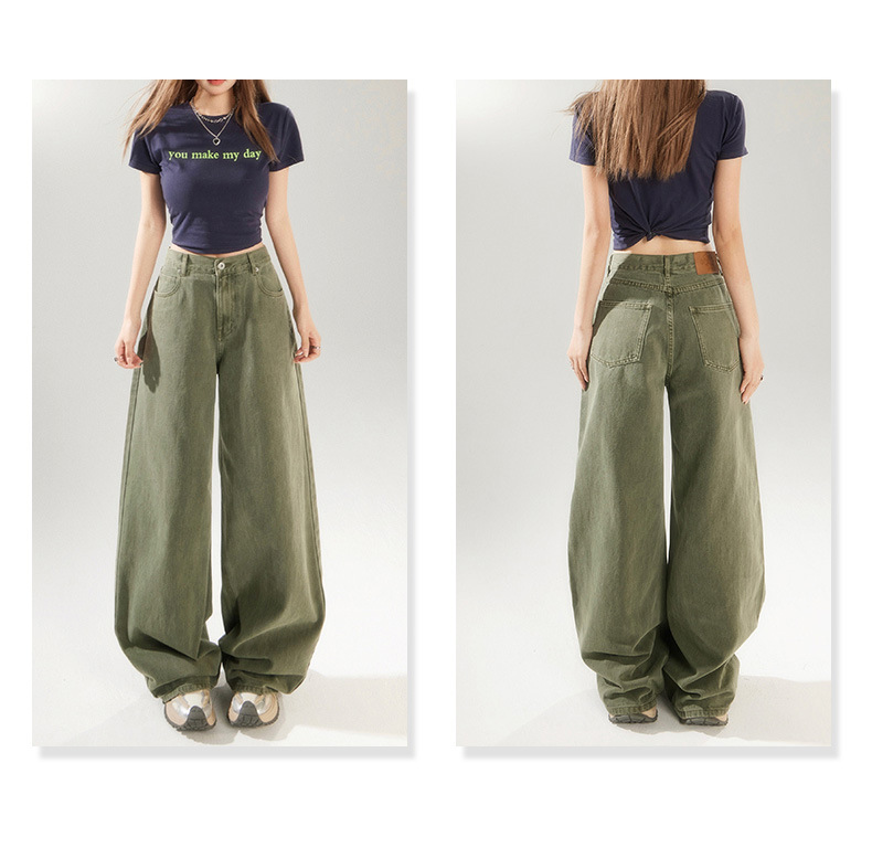 Straight Leg Wide-Leg Denim Pants for Women and Men Loose Fit
