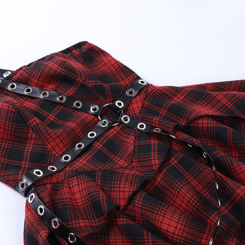 Urban Asymmetric Checkered Tube Dress