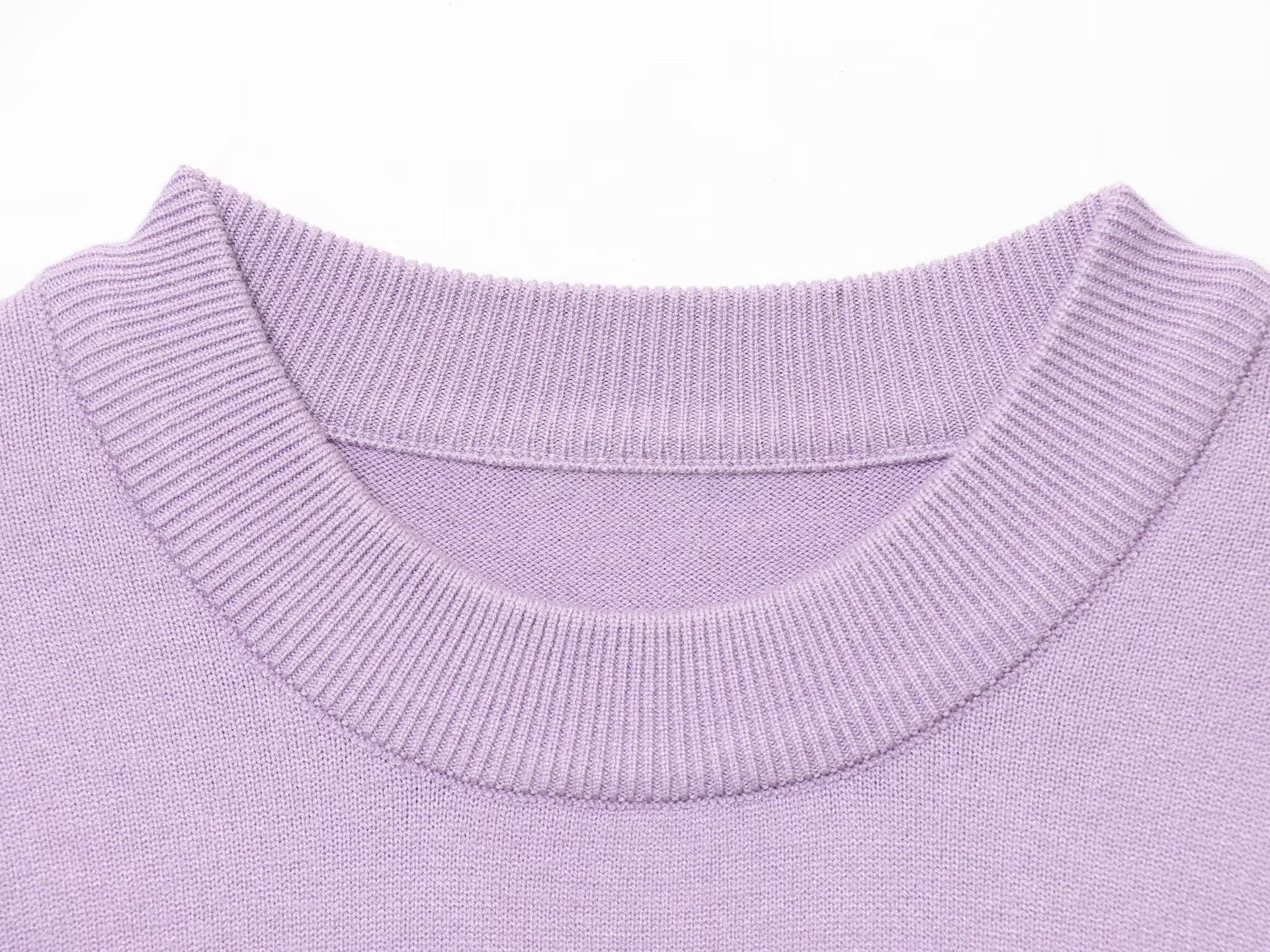 Ladies Plain Bicolor Long Sleeve Cotton Sweatshirt