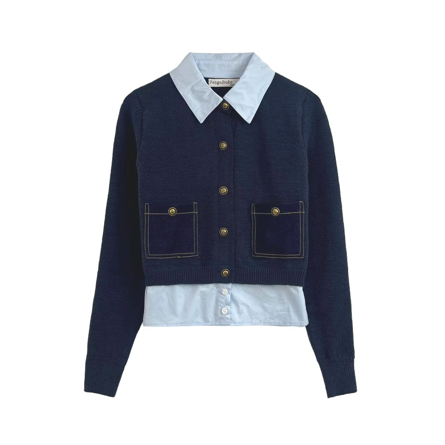 Ladies' Plain Full Sleeve Notch Collar Sweater