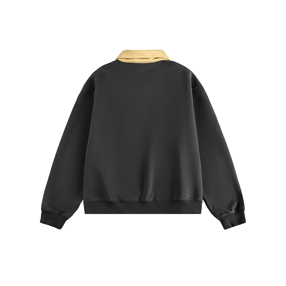 Two-Tone Shirt-Style Oversized Hoodie