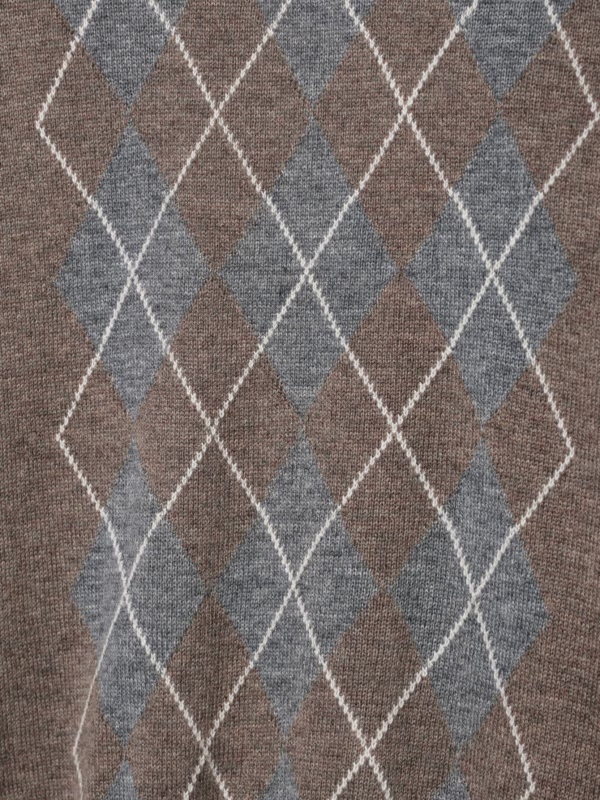 European Full Sleeve Argyle Knit Sweater