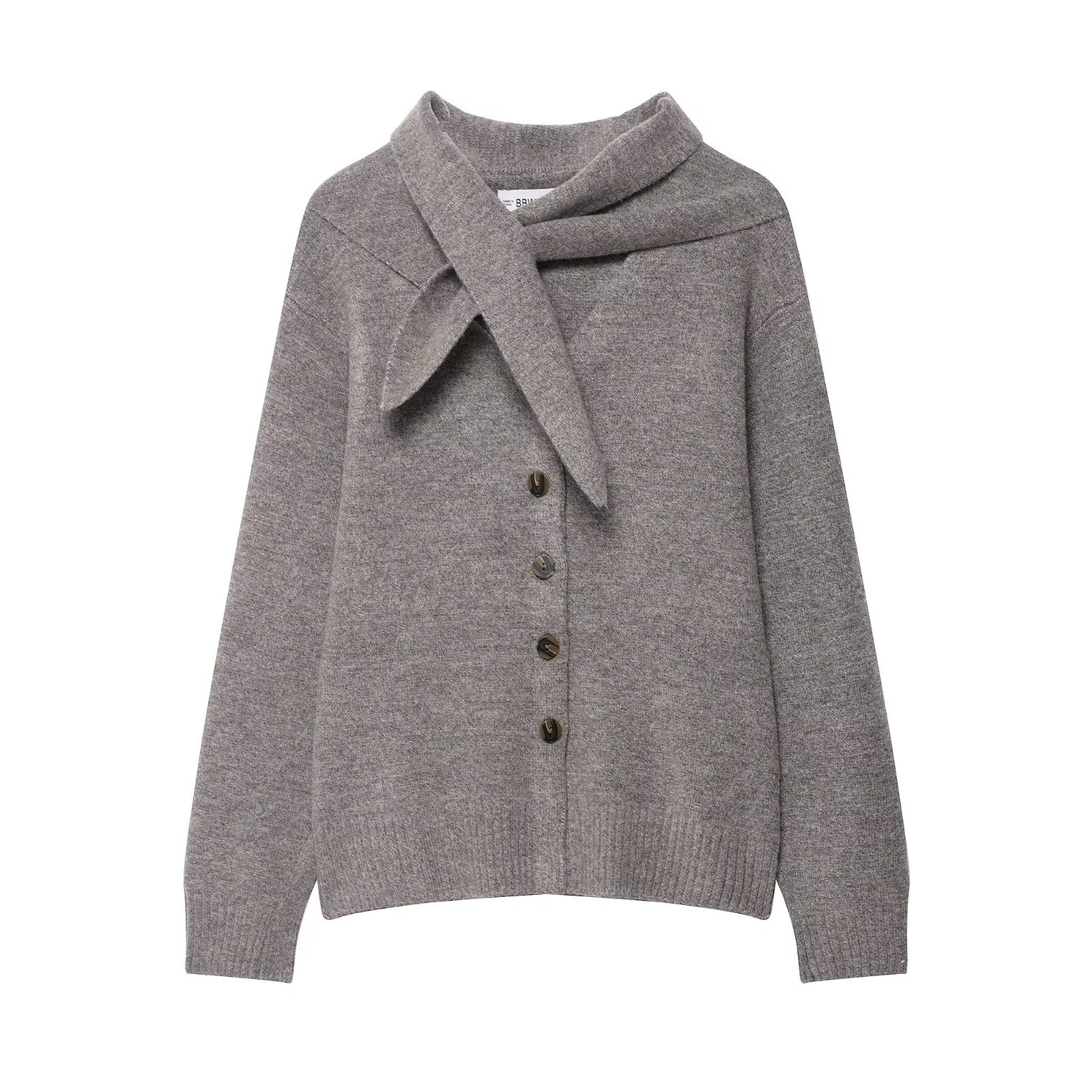 Stole Trim Knit Jacket