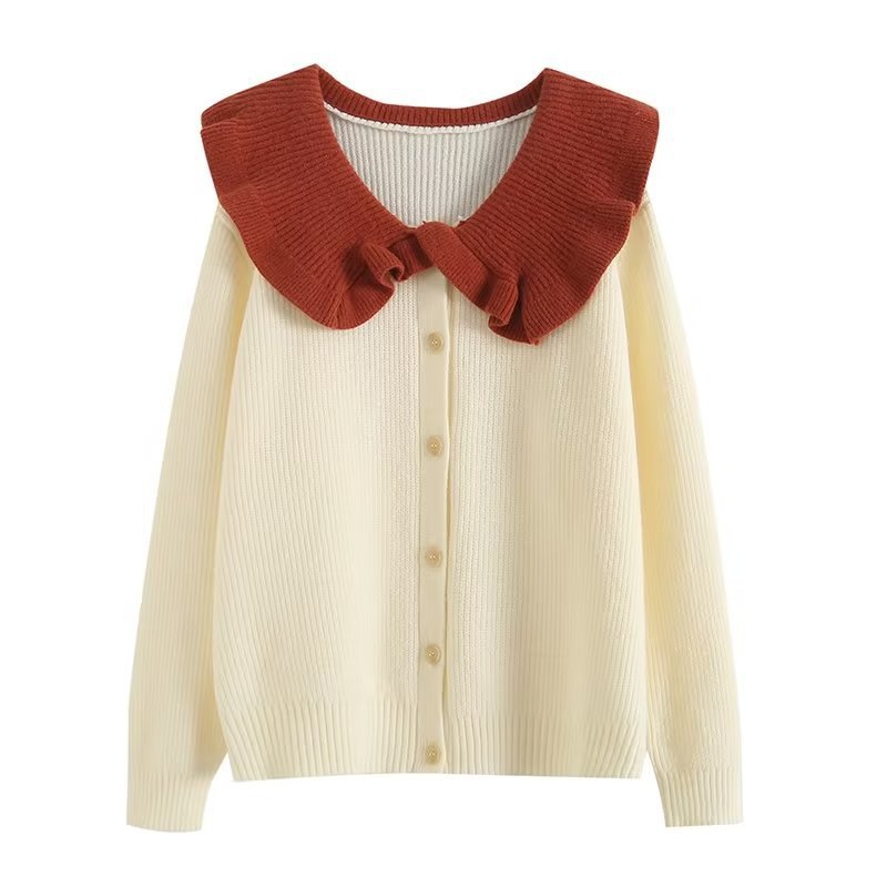 Ladies Fall Mock Collar Cardigan
