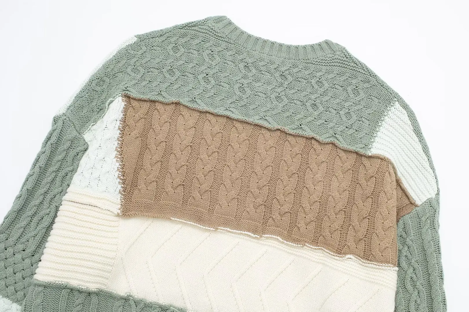 Ladies Relaxed Fit Dacron Contrast Panel Sweater