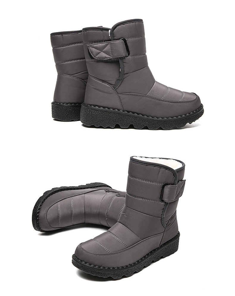 Winter New Snow Boots Women's High Top Waterproof Cotton Shoes Casual Short Tube Plush Plus Large Cotton Boots 43 Amazon