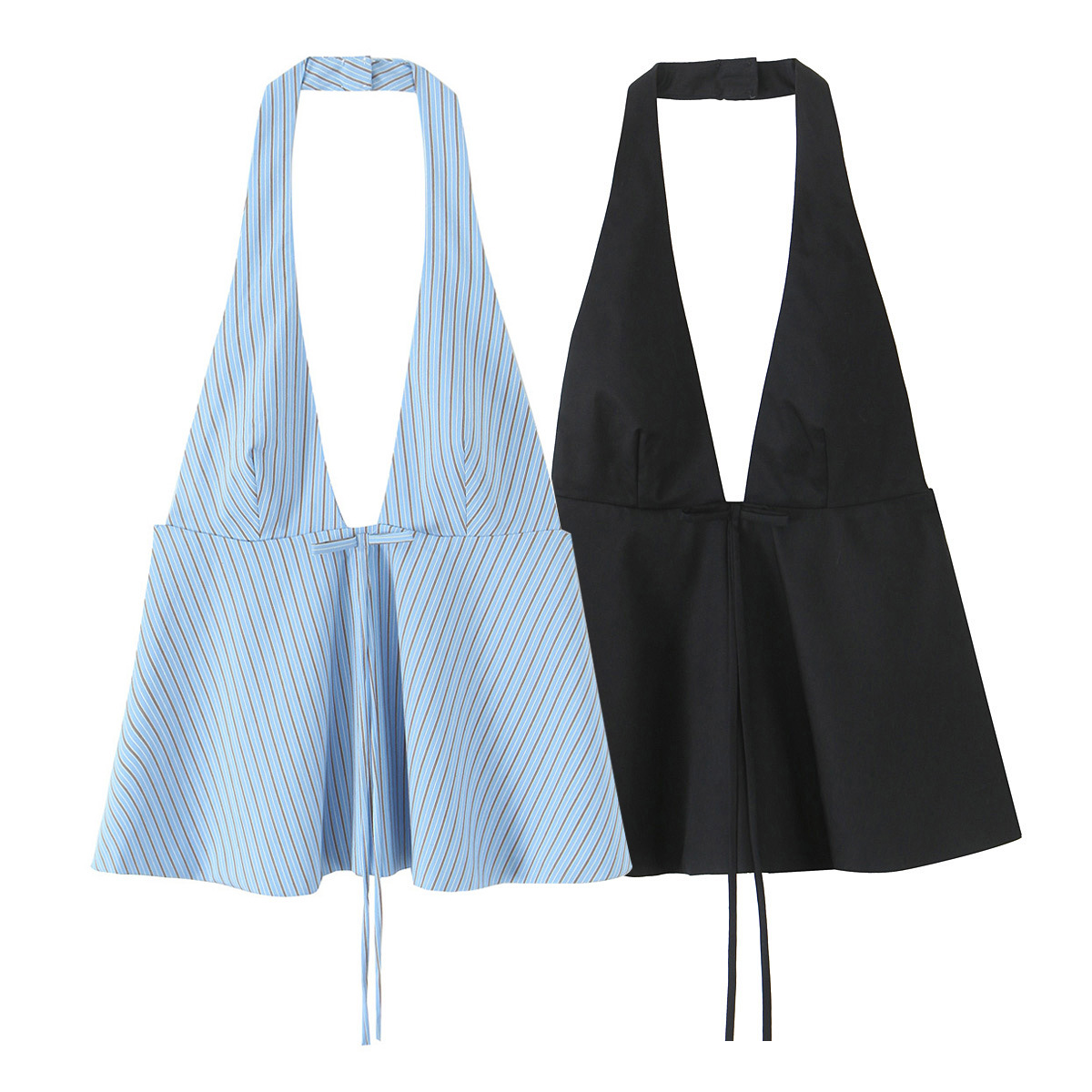 Open Rear Tie Stripe Cami