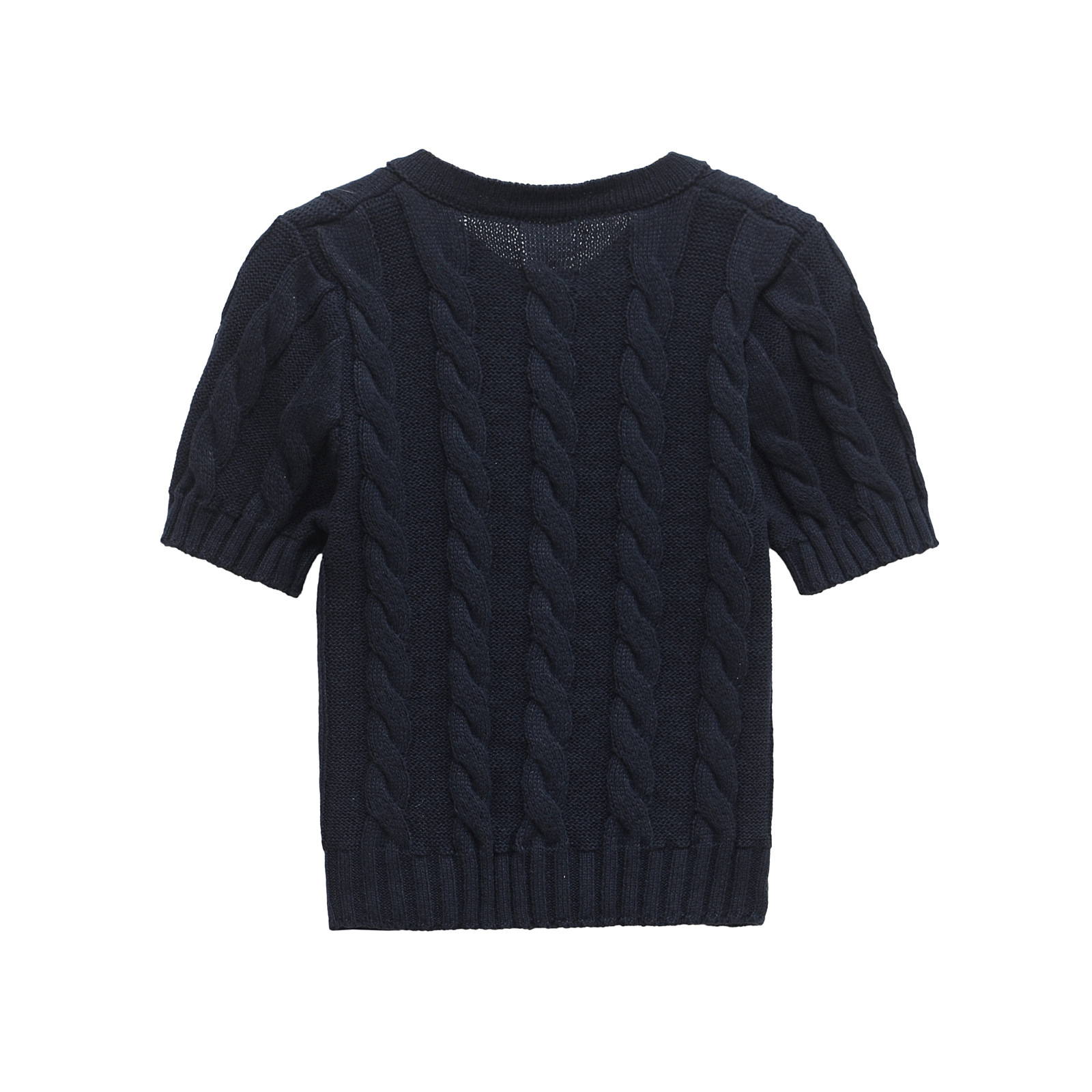 Crew Button-Front Solid Three-Quarter Sweater