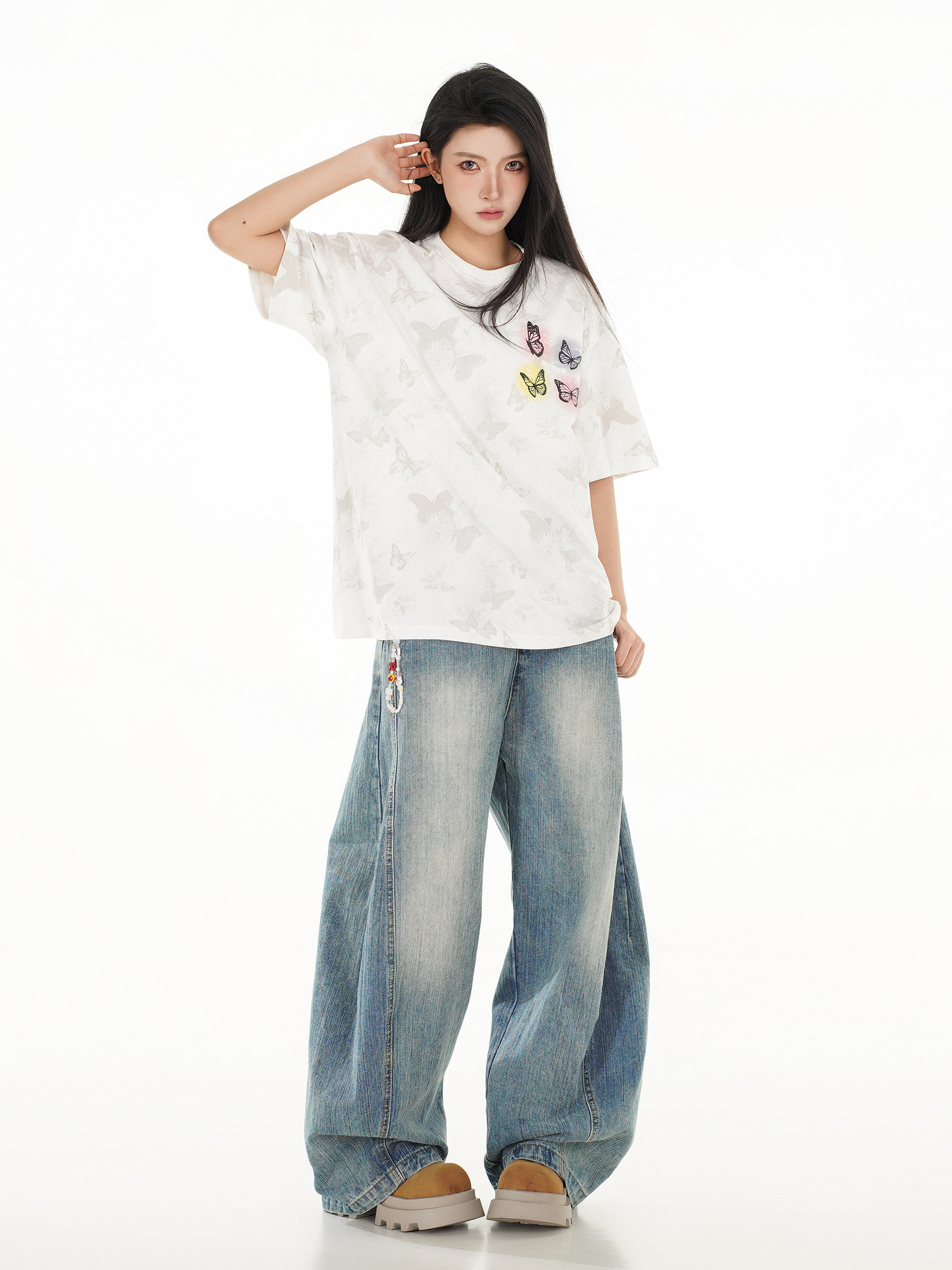Vintage American Cotton Crew Neck Oversized Monarch Tee