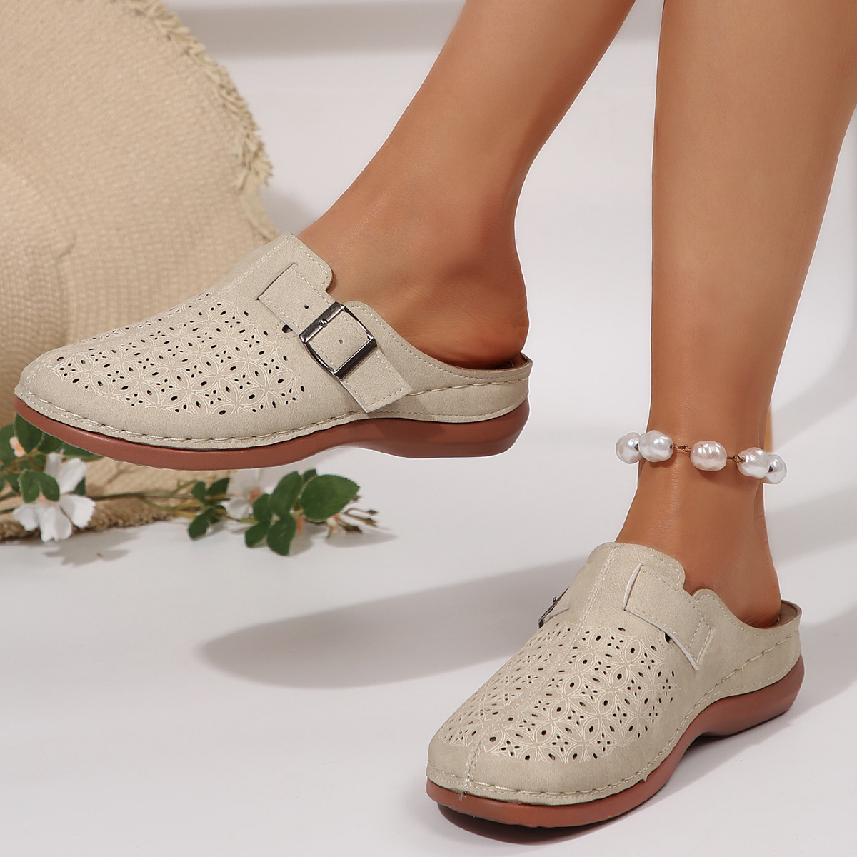 Spring and summer leisure half dragging lazy shoes