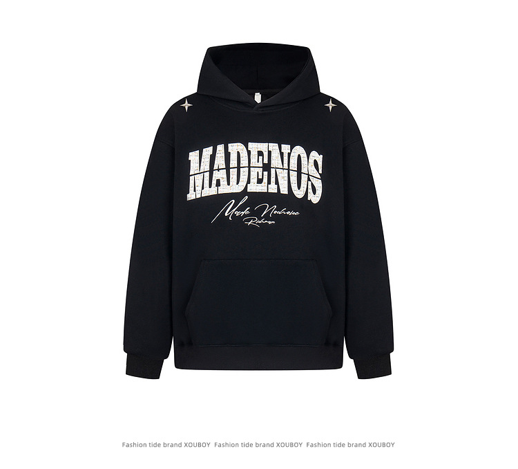 Streetwear Unisex Oversized Letter Print Cotton Hoodie