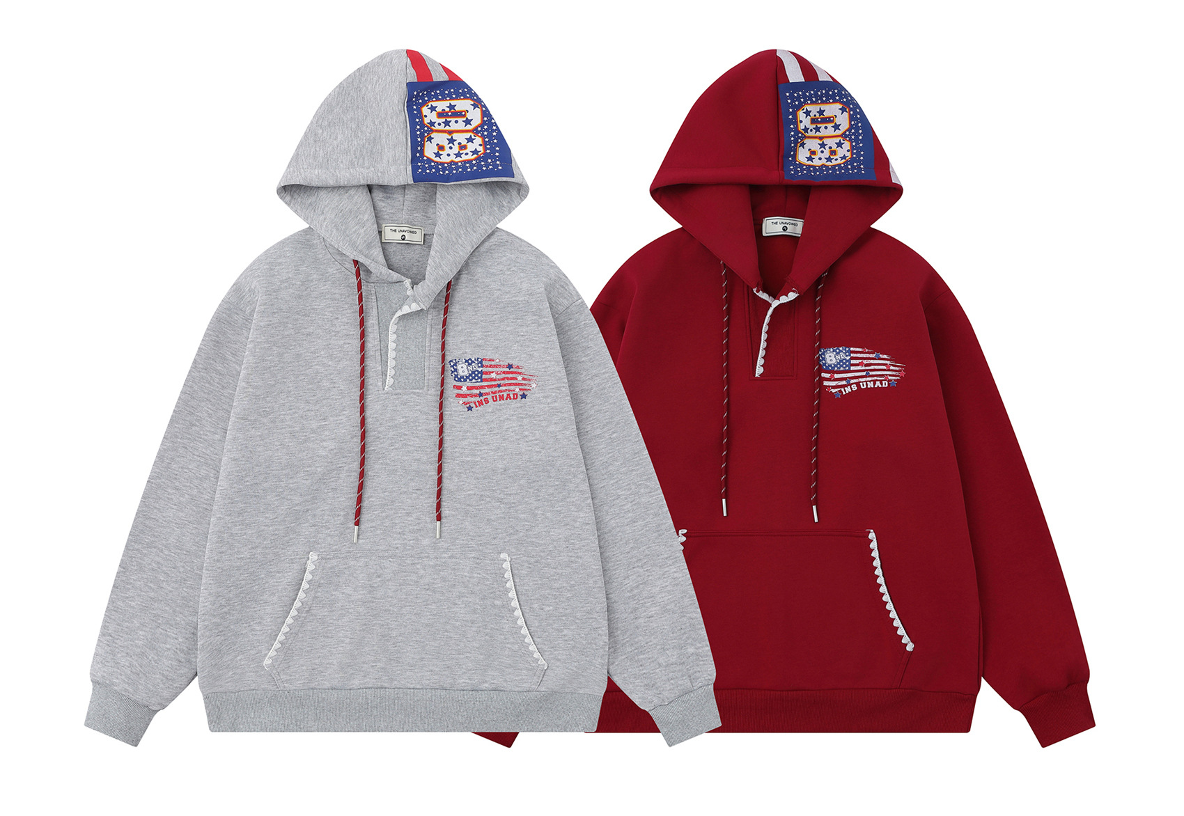Unisex American Retro Alphabet Cotton Hoodie