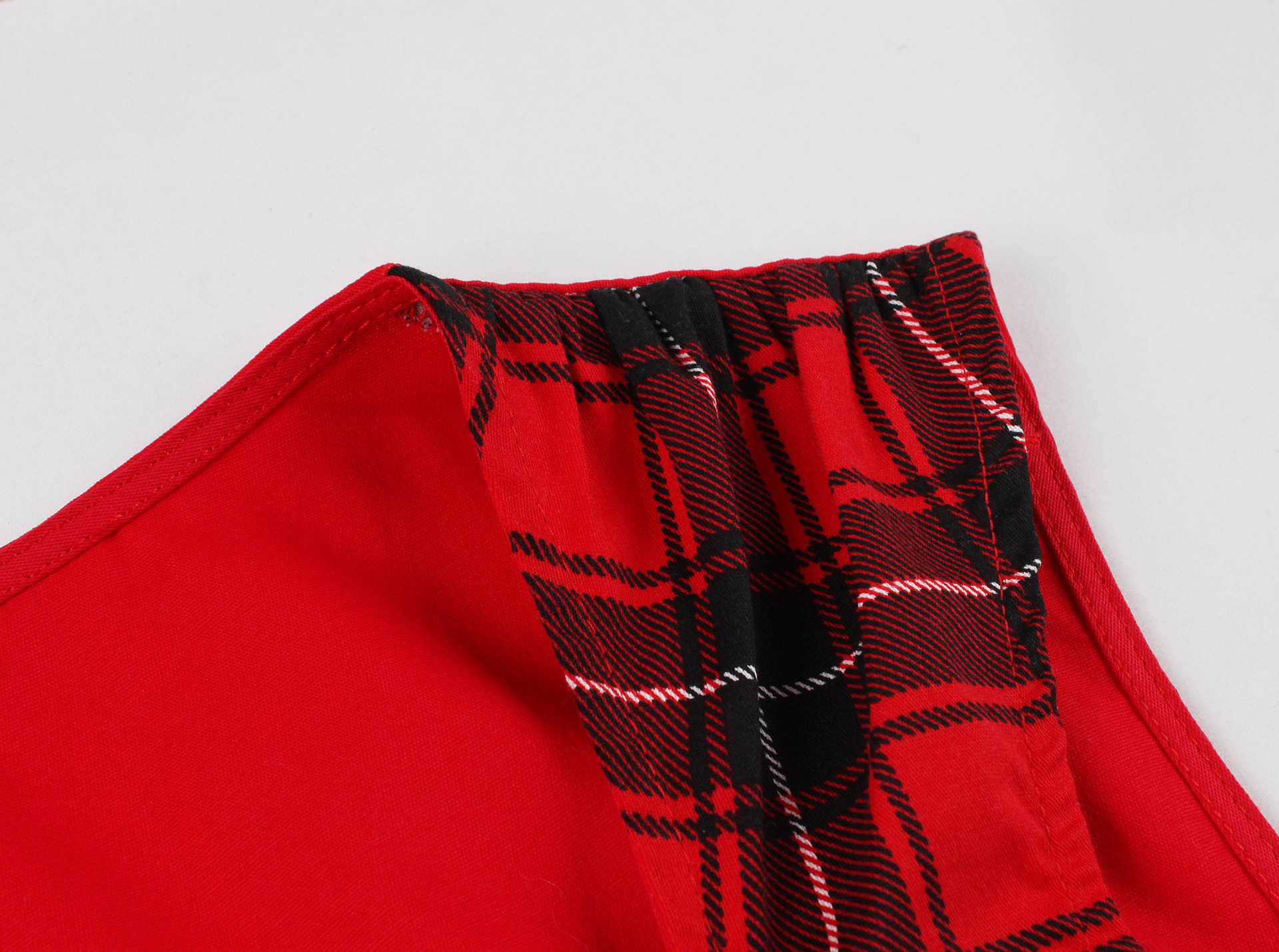 V-Shaped Neck Sleeve-Free Checkered A-Line High-Waist Midi Dress