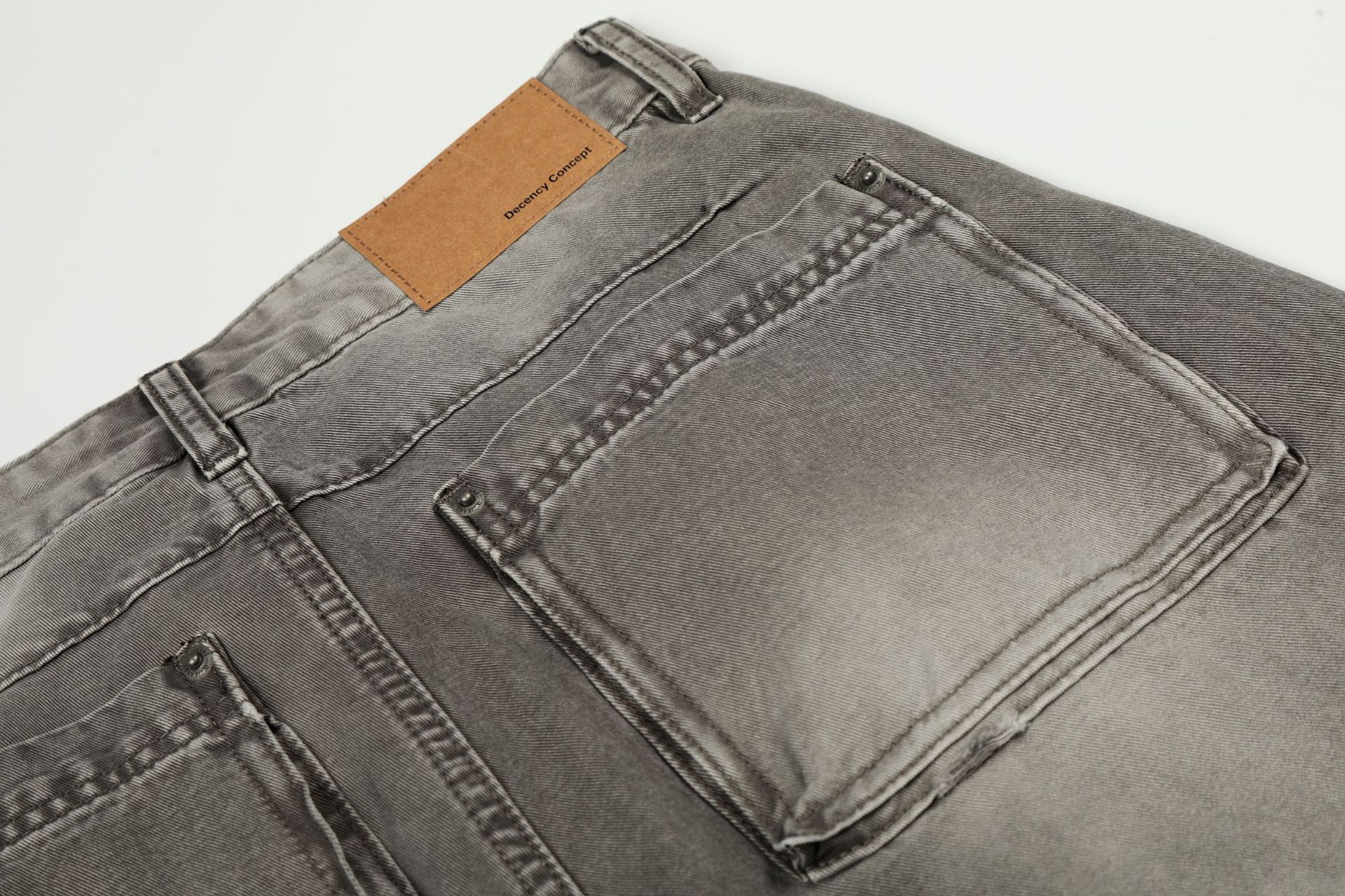 Street Style Retro Unisex High-End Washed Distressed Design Men's Loose Knife-Shape Jeans