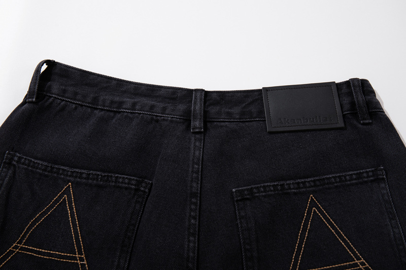 Loose Washed Multi-Pocket Straight Leg Wide Leg Jeans Unisex Loose Versatile Drapey Long Pants