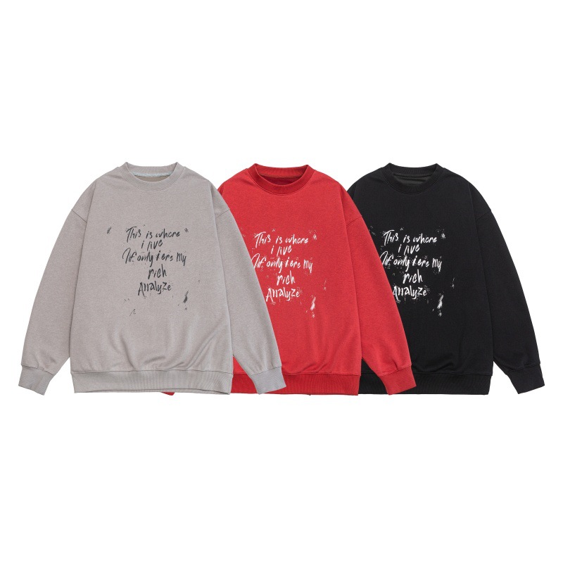 Teen Oversized Crew Alphabet Graphic Sweatshirt
