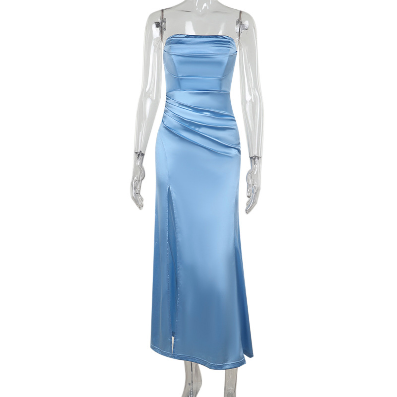 One-Shoulder Fitted Dress with Side Split
