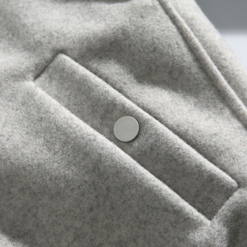 Plain Wool Oversized High Neck Jacket
