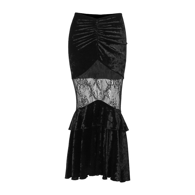 Ladies Polyester Pencil Skirt with Contrast Panels