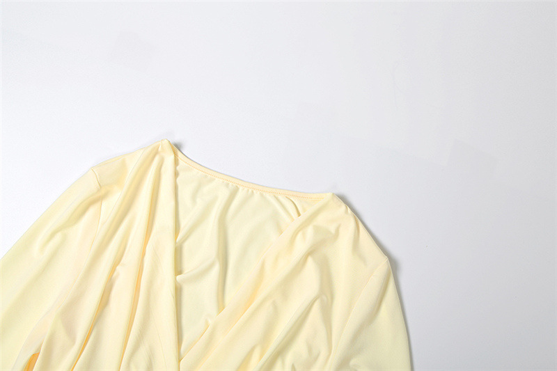 Plunge Empire Bodycon Gathered Pouch Dolman Dress