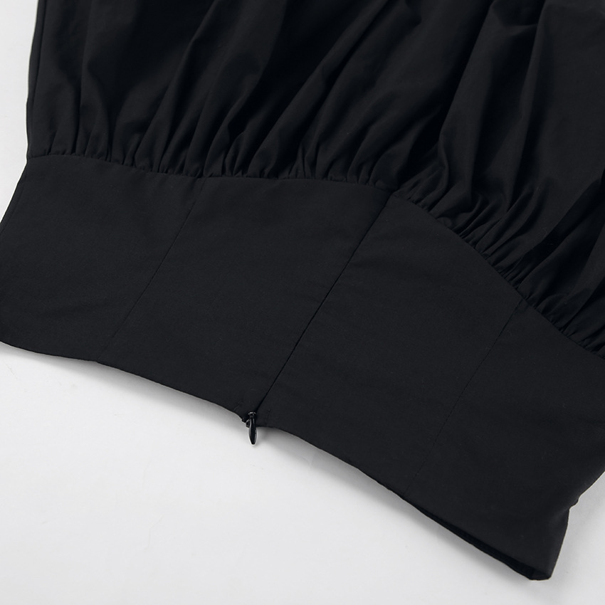 Elegant Cotton High-Waist Bubble Skirt for Office Wear A-Line Skirt Slimming Short Skirt