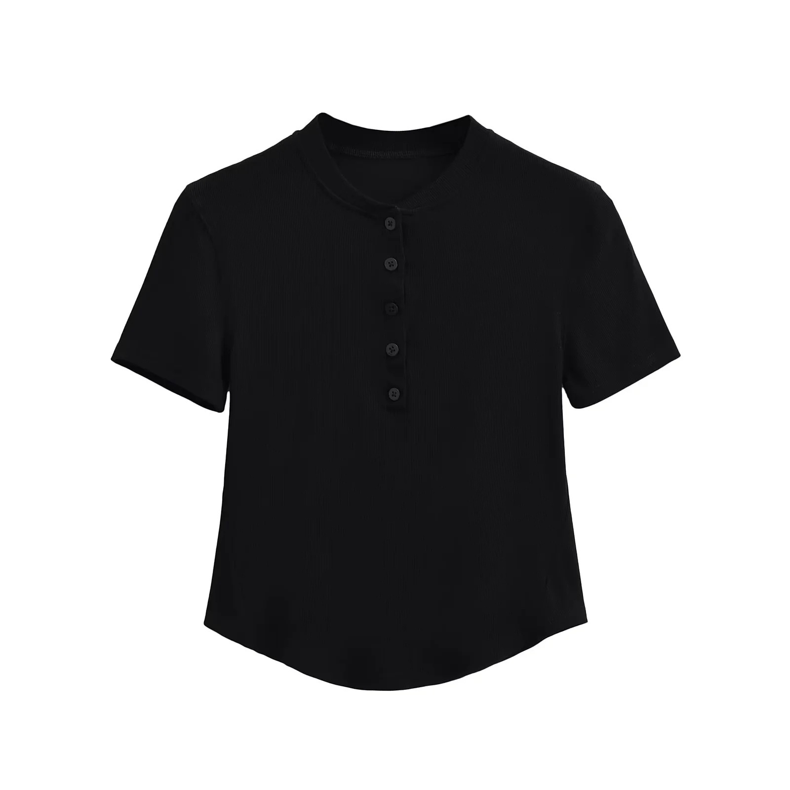 Ladies Plain Fitted Crew Neck Tee