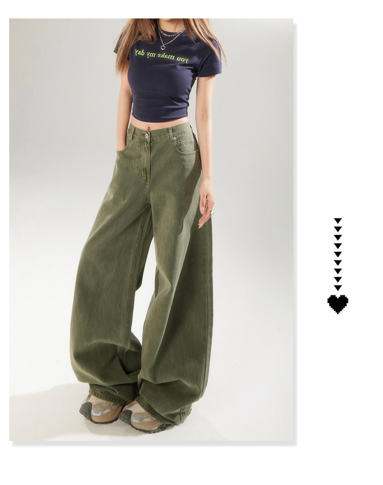 Straight Leg Wide-Leg Denim Pants for Women and Men Loose Fit
