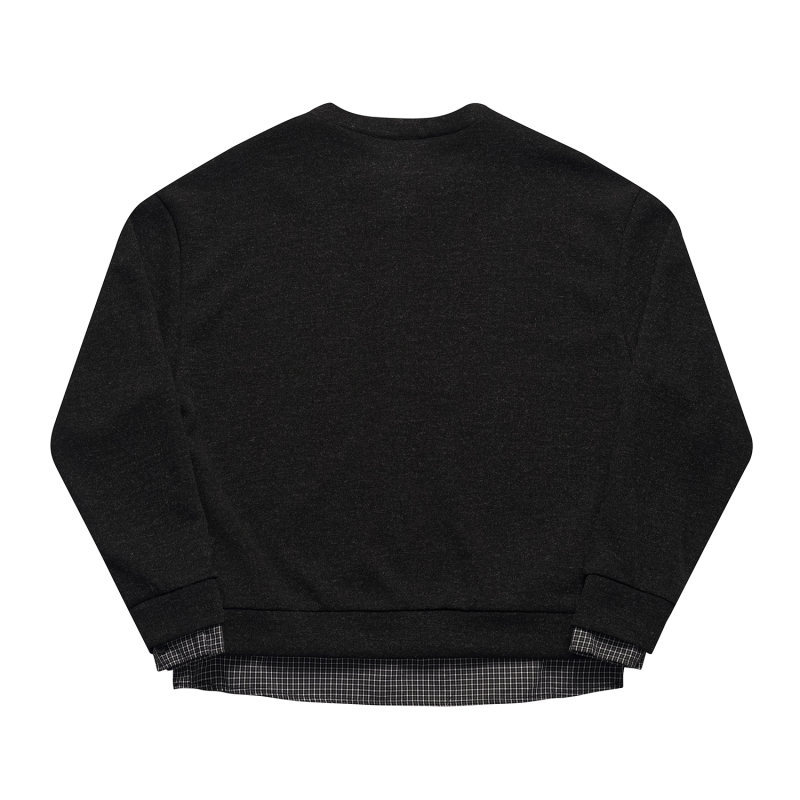 Varsity Checkered Oversized Mock Layer Cardigan
