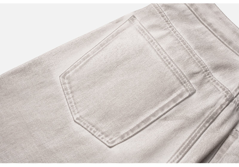 Washed Distressed Oversized Straight Leg Jeans