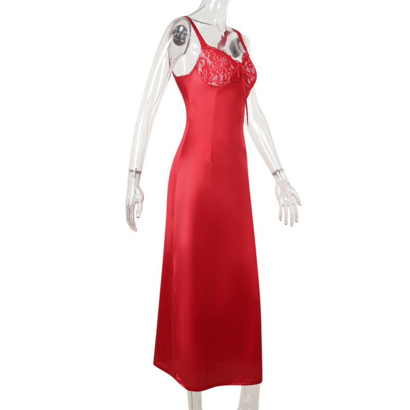 Strappy V-Neck High Waist Side Split Pencil Dress