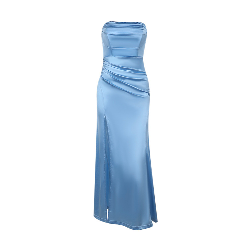 One-Shoulder Fitted Dress with Side Split