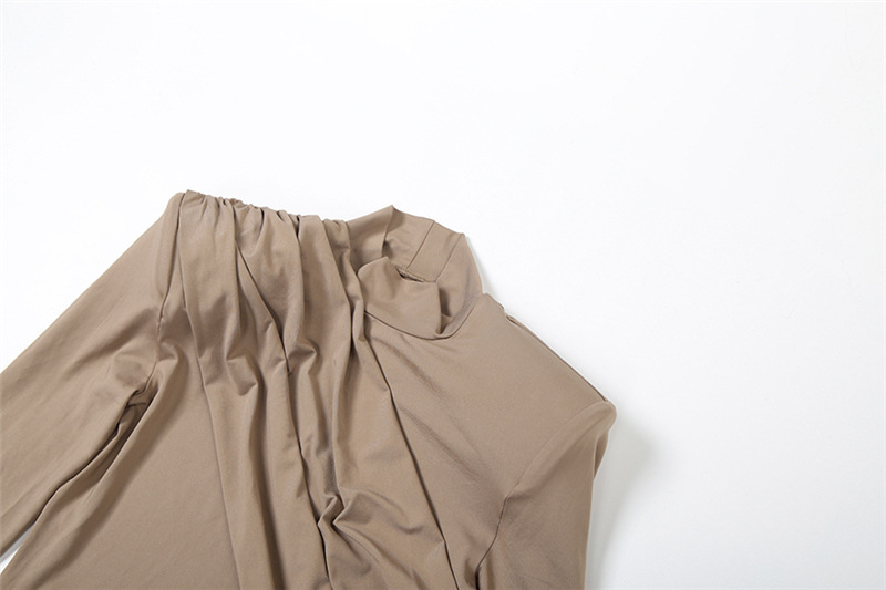 Open Back High Waist Full Sleeve Gathered Dress