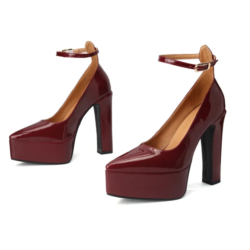 Ladies Shiny Stiletto Raised Sole Evening Shoes