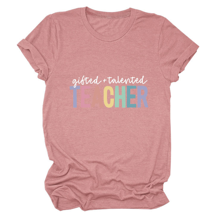 Ladies Geometric Print Crew Neck T-shirt
