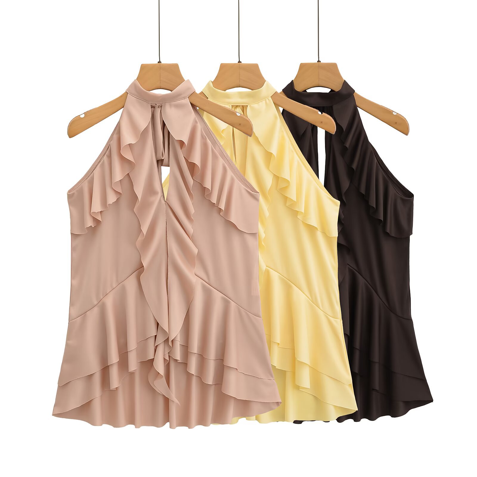 Modern Layered Solid Color Cowl Cami