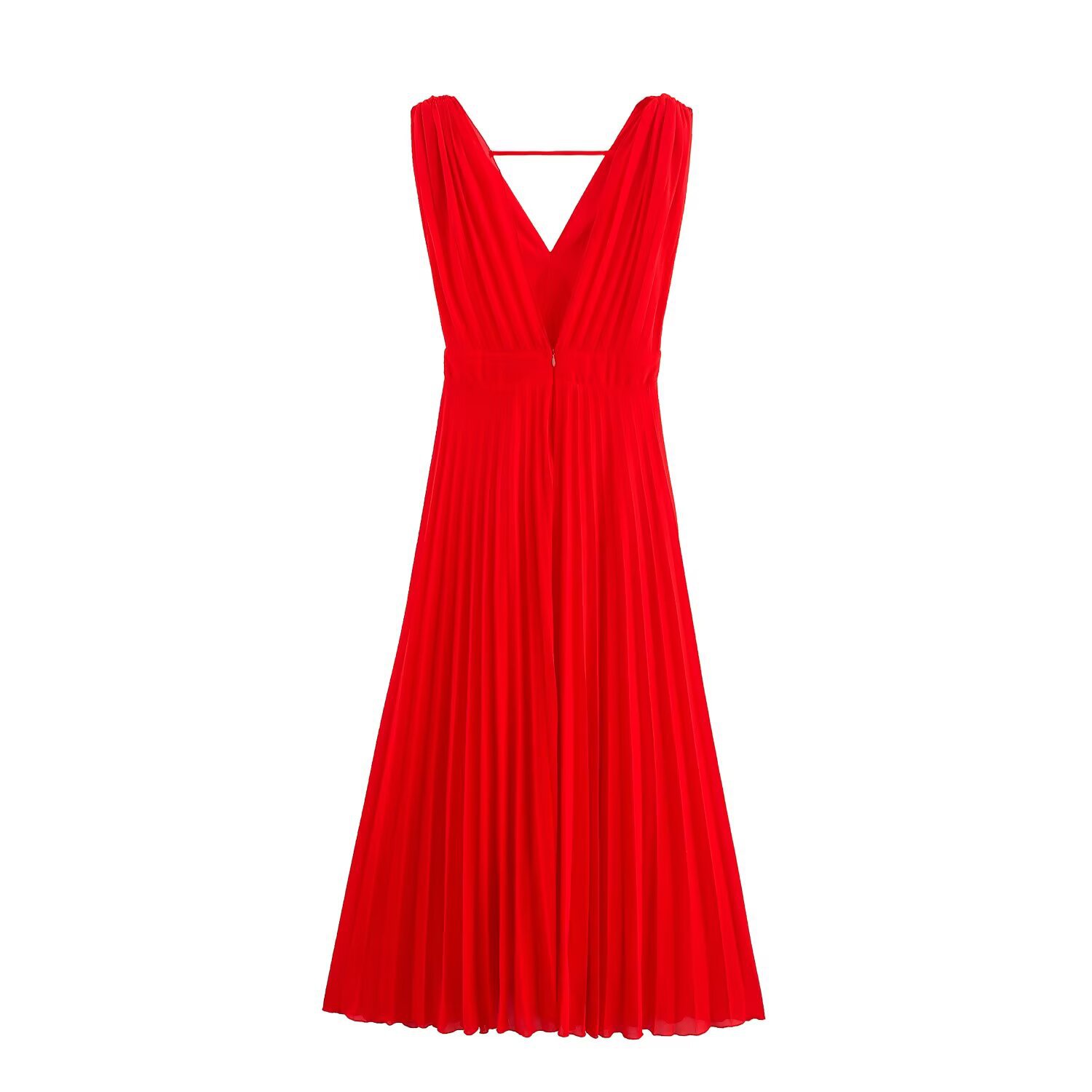 Women's Fashion Temperament Pleated Midi Dress