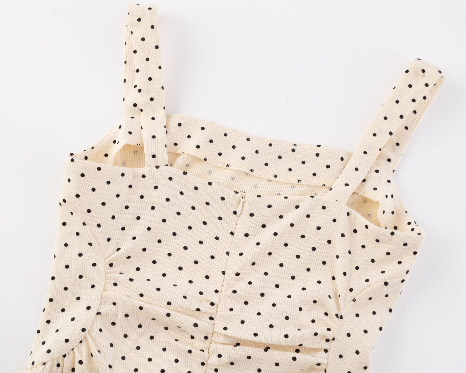 Square Neck Polka Dot Strapless Mini Dress