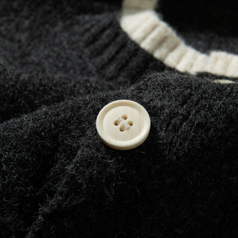 Japanese Workwear Double Layer Polyester Cardigan