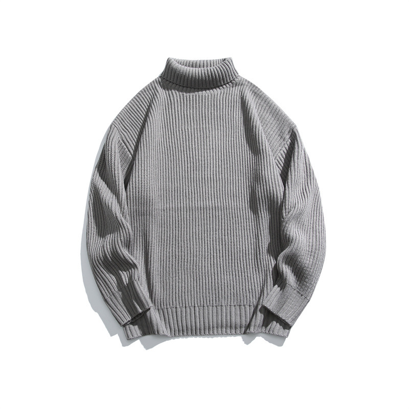 Oversized Japanese Workwear Jacquard Turtleneck Sweater