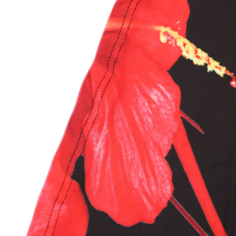 Polyester Round Collar Patterned Dress