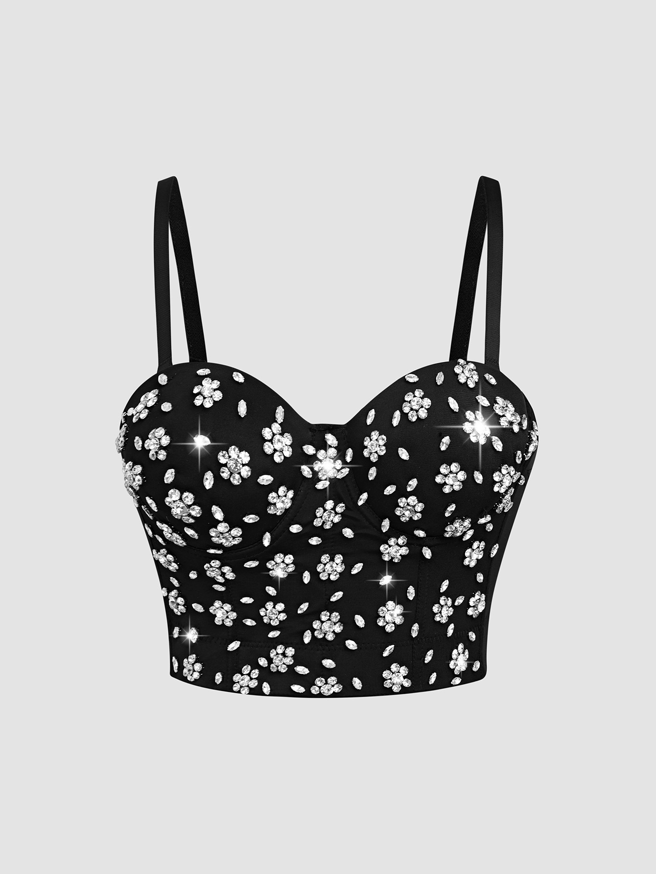 Worn Outside Dress Camisole Beaded and Sequined Fitted Sexy Push-Up Bralette