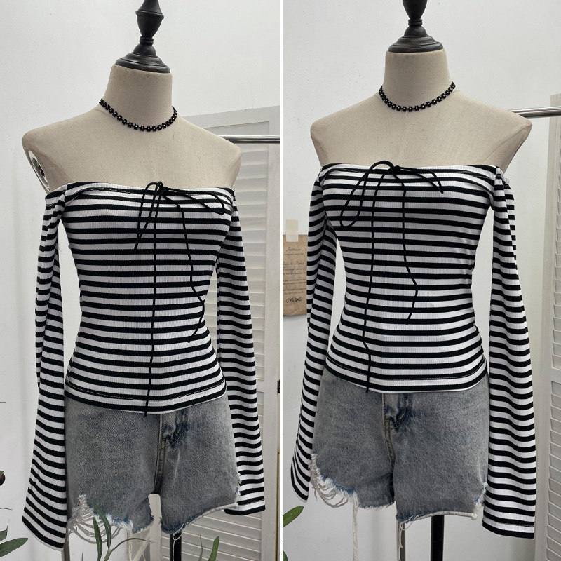 Celebrity Slim Fit Asymmetric Wrist-Length Crop Top
