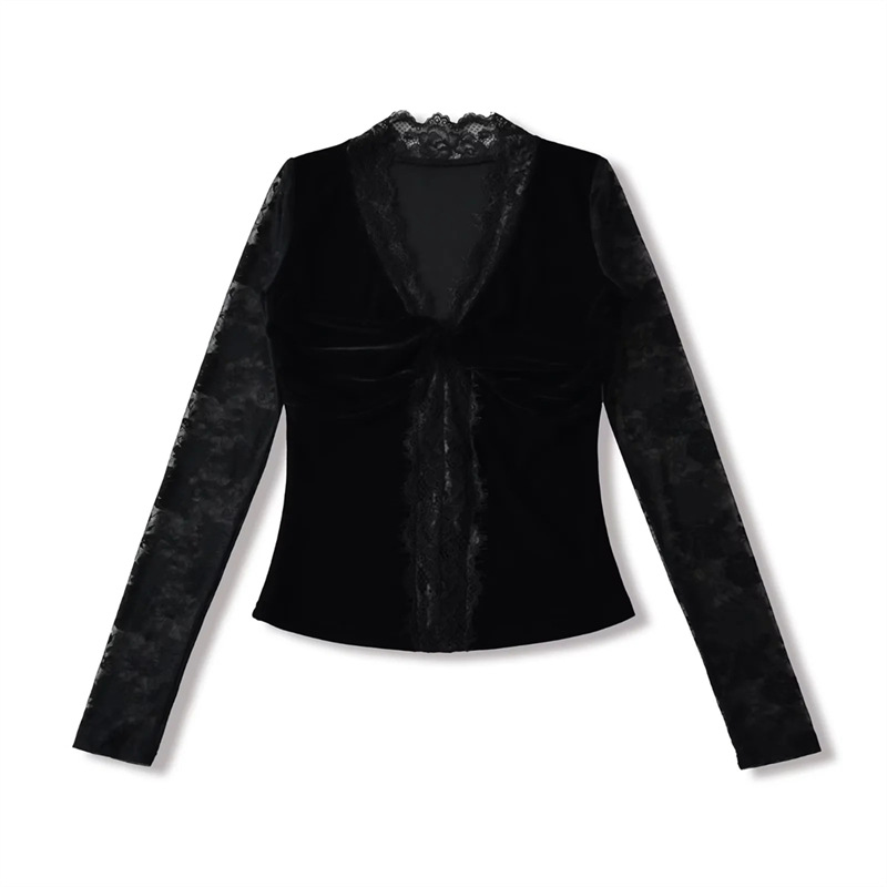 Sultry Solid Plunge Tied Front Bodysuit